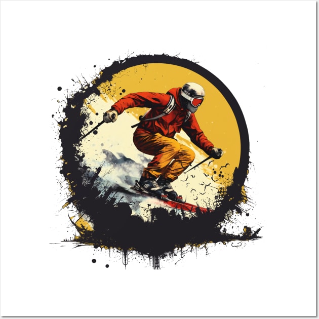 cool design of man skiing Wall Art by javierparra